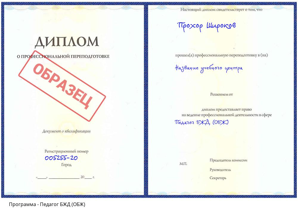 Педагог БЖД (ОБЖ) Вологда